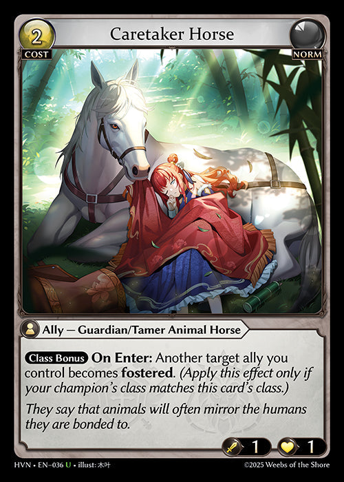 [036]【EN】【FOIL】Caretaker Horse【HVN】[U][Norm]