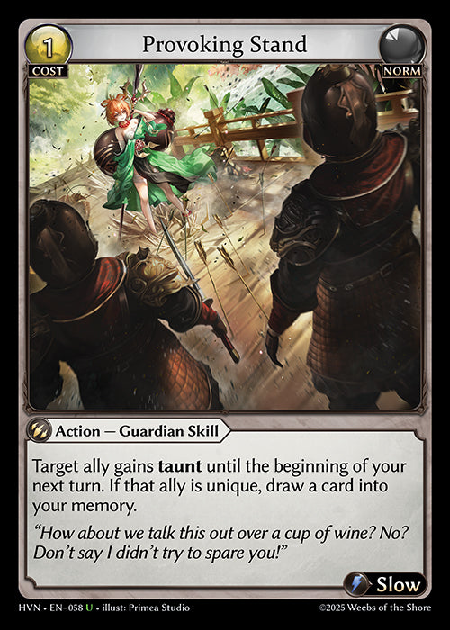 [058]【EN】【FOIL】Provoking Stand【HVN】[U][Norm]