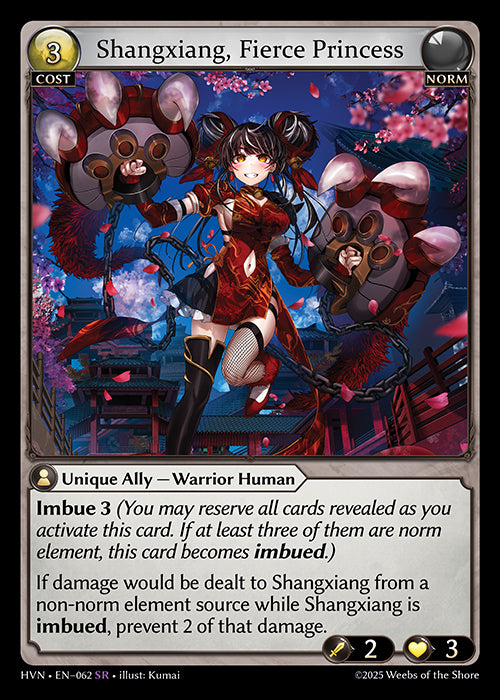 [062]【EN】【FOIL】Shangxiang, Fierce Princess【HVN】[SR][Norm]