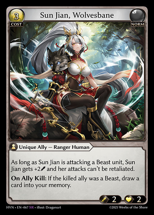 [067]【EN】【FOIL】Sun Jian, Wolvesbane【HVN】[SR][Norm]