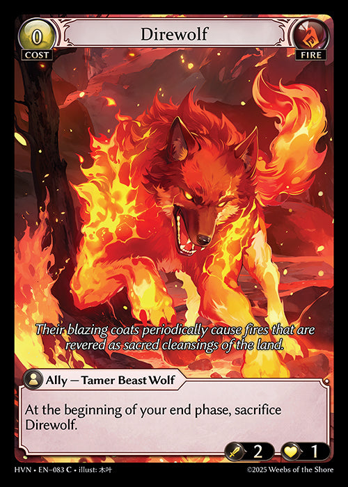 [083]【EN】【FOIL】Direwolf【HVN】[C][Fire]