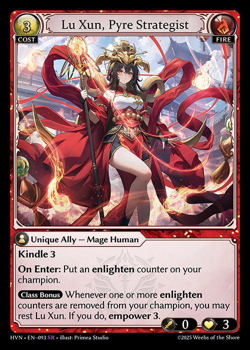 [093]【EN】Lu Xun, Pyre Strategist【HVN】[SR][Fire]