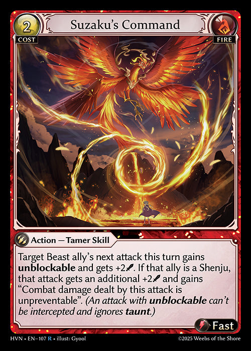 [107]【EN】【FOIL】Suzaku's Command【HVN】[R][Fire]