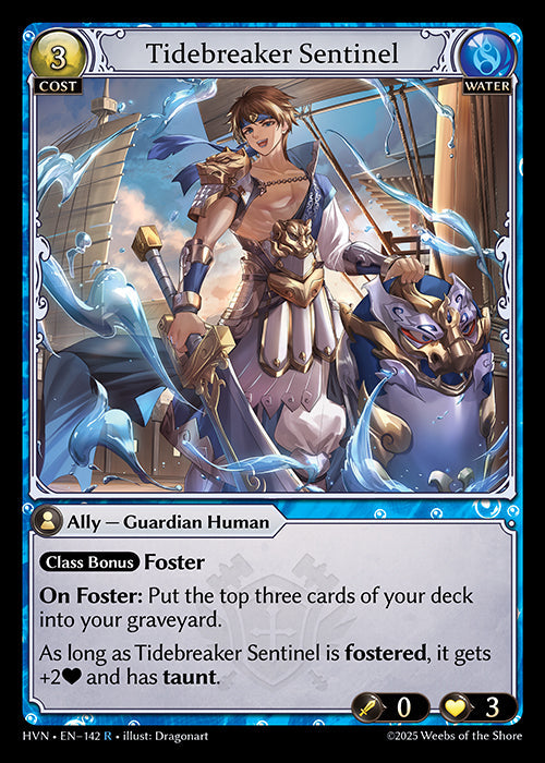 [142]【EN】【FOIL】Tidebreaker Sentinel【HVN】[R][Water]