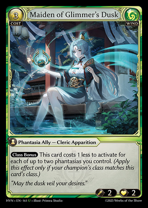 [161]【EN】【FOIL】Maiden of Glimmer's Dusk【HVN】[U][Wind]