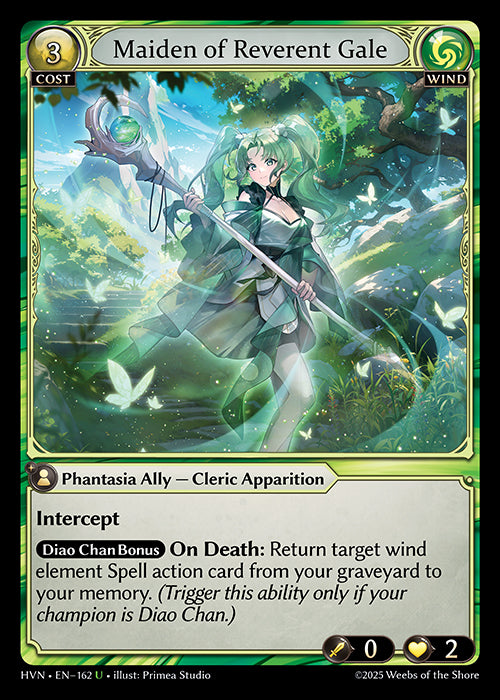 [162]【EN】【FOIL】Maiden of Reverent Gale【HVN】[U][Wind]