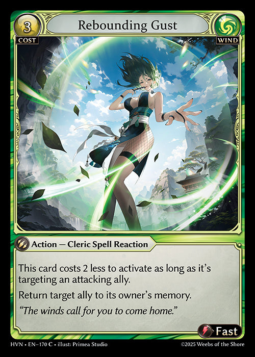 [170]【EN】【FOIL】Rebounding Gust【HVN】[C][Wind]