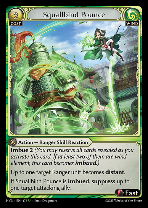 [173]【EN】【FOIL】Squallbind Pounce【HVN】[U][Wind]