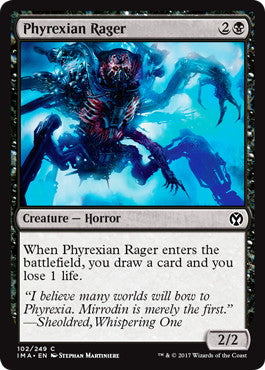 [102]【EN】【FOIL】ファイレクシアの憤怒鬼/Phyrexian Rager【IMA】[C][黒]