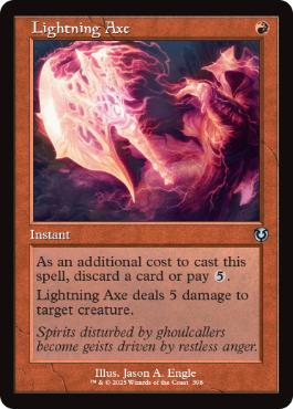 [398]【EN】【FOIL】■旧枠■稲妻の斧/Lightning Axe【INR】[U][赤]