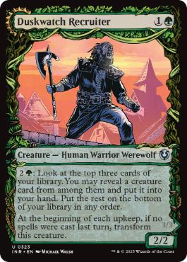 [323]【EN】【FOIL】■ショーケース■薄暮見の徴募兵/Duskwatch Recruiter【INR】[U][緑]