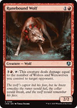 [168]【EN】ルーン縛りの狼/Runebound Wolf【INR】[U][赤]