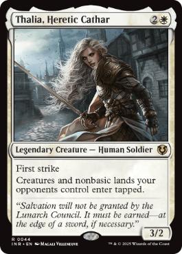 [044]【EN】【FOIL】異端聖戦士、サリア/Thalia, Heretic Cathar【INR】[R][白]