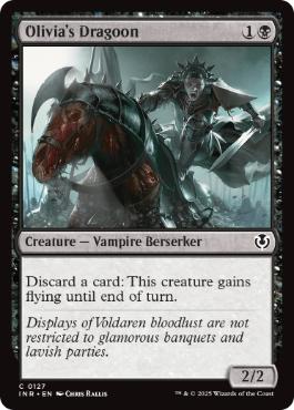 [127]【EN】【FOIL】オリヴィアの竜騎兵/Olivia's Dragoon【INR】[C][黒]