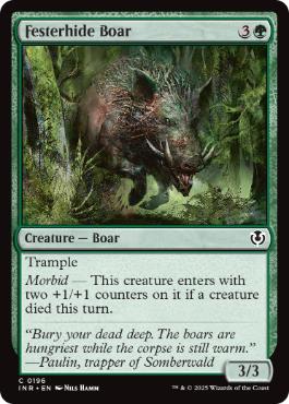 [196]【EN】【FOIL】ただれ皮の猪/Festerhide Boar【INR】[C][緑]