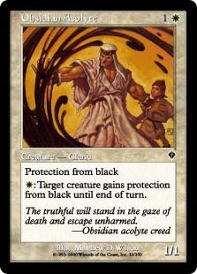 [022]【EN】【FOIL】黒曜石の見習い僧/Obsidian Acolyte【INV】[C][白]