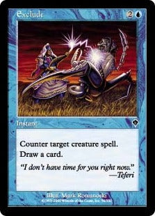 [056]【EN】【FOIL】除外/Exclude【INV】[C][青]