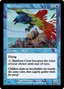 [069]【JP】【FOIL】虹色カラス/Rainbow Crow【INV】[U][青]