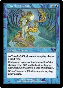 [083]【EN】【FOIL】旅人の外套/Traveler's Cloak【INV】[C][青]