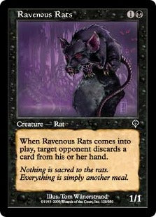 [120]【EN】【FOIL】貪欲なるネズミ/Ravenous Rats【INV】[C][黒]