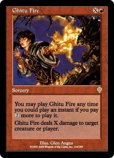 [144]【JP】【FOIL】ギトゥの火/Ghitu Fire【INV】[R][赤]