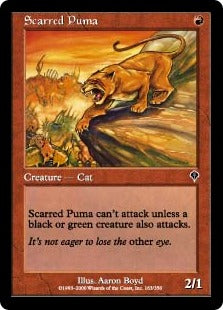 [163]【JP】【FOIL】傷痕のピューマ/Scarred Puma【INV】[C][赤]