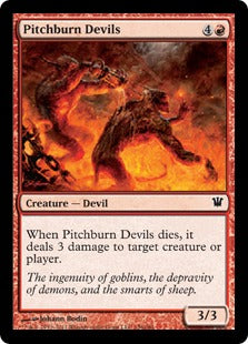 [156]【EN】【FOIL】燃え投げの小悪魔/Pitchburn Devils【ISD】[C][赤]