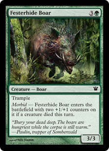 [179]【EN】【FOIL】ただれ皮の猪/Festerhide Boar【ISD】[C][緑]
