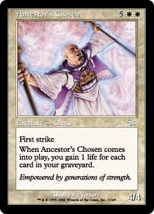 [001]【EN】【FOIL】祖神に選ばれし者/Ancestor's Chosen【JUD】[U][白]