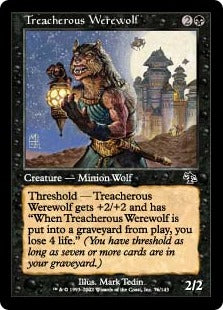 [076]【EN】【FOIL】不実な人狼/Treacherous Werewolf【JUD】[C][黒]