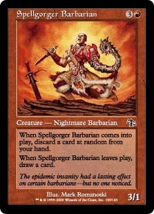 [100]【EN】【FOIL】呪文喰らいの蛮族/Spellgorger Barbarian【JUD】[C][赤]