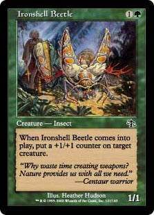 [121]【JP】【FOIL】鋼胴の甲虫/Ironshell Beetle【JUD】[C][緑]