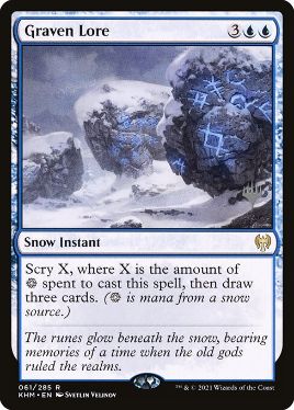 [061]【JP】【FOIL】彫像の伝承/Graven Lore【KHM】[R][青]