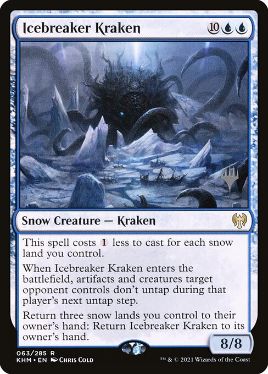 [063]【JP】【FOIL】氷砕きのクラーケン/Icebreaker Kraken【KHM】[R][青]