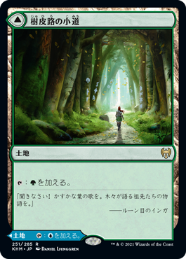 [251]【JP】【FOIL】樹皮路の小道/Barkchannel Pathway【KHM】[R][土地]