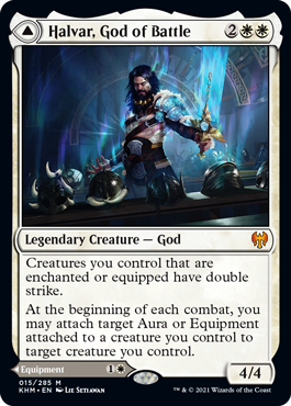 [015]【EN】戦闘の神、ハルヴァール/Halvar, God of Battle【KHM】[M][白]