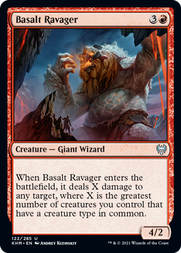 [122]【EN】玄武岩の荒廃者/Basalt Ravager【KHM】[U][赤]