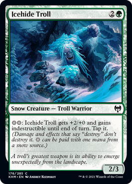 [176]【EN】氷皮のトロール/Icehide Troll【KHM】[C][緑]