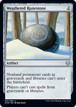 [247]【EN】風化したルーン石/Weathered Runestone【KHM】[U][茶]