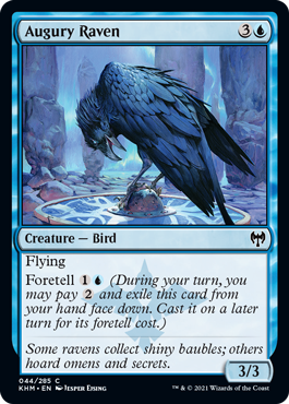 [044]【EN】【FOIL】占い鴉/Augury Raven【KHM】[C][青]