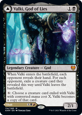 [114]【EN】【FOIL】嘘の神、ヴァルキー/Valki, God of Lies【KHM】[M][黒]