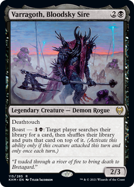 [115]【EN】【FOIL】血空の主君、ヴェラゴス/Varragoth, Bloodsky Sire【KHM】[R][黒]