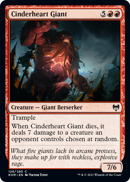 [126]【EN】【FOIL】燃え心臓の巨人/Cinderheart Giant【KHM】[C][赤]