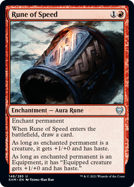 [148]【EN】【FOIL】速度のルーン/Rune of Speed【KHM】[U][赤]