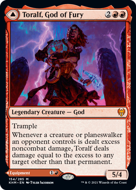 [154]【EN】【FOIL】怒りの神、トラルフ/Toralf, God of Fury【KHM】[R][赤]