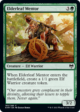 [165]【EN】【FOIL】古葉の導師/Elderleaf Mentor【KHM】[C][緑]