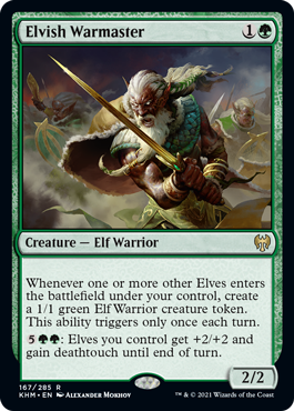 [167]【EN】【FOIL】エルフの戦練者/Elvish Warmaster【KHM】[R][緑]