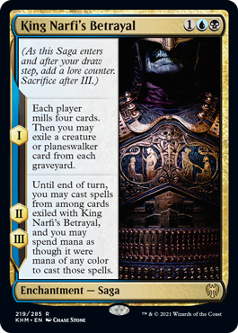 [219]【EN】【FOIL】ナーフィ王の裏切り/King Narfi's Betrayal【KHM】[R][多色]