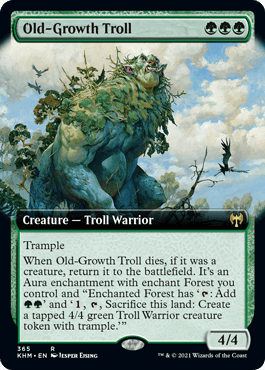[365]【EN】■拡張アート■老樹林のトロール/Old-Growth Troll【KHM】[R][緑]