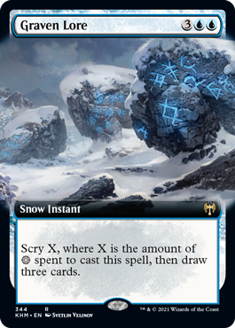 [344]【EN】【FOIL】■拡張アート■彫像の伝承/Graven Lore【KHM】[R][青]